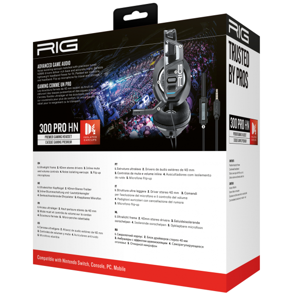 Rig Premier Gaming Headset 300 Pro Hs Black (negro) Console/pc/mobile (Switch Cascos) Nacon