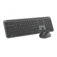 Logitech MK950 Signature Slim, teclado y ratón inalámbricos, diseo elegante, escritura y clics discretos, uso alternante de 3 dispositivos, Bluetooth, multisistema operativo, para Windows y Mac, QWERTY Espaol, Grafito