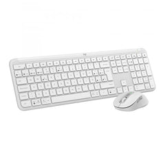 Logitech MK950 Signature Slim, teclado y ratón inalámbricos, diseo elegante, escritura y clics discretos, uso alternante de 3 dispositivos, Bluetooth, multisistema operativo, para Windows y Mac,QWERTY Espaol, Blanco