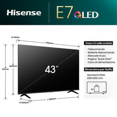 Televisor 43'' Qled Uhd 4k Quantum Dot 43e7nq Smart Tv Hisense