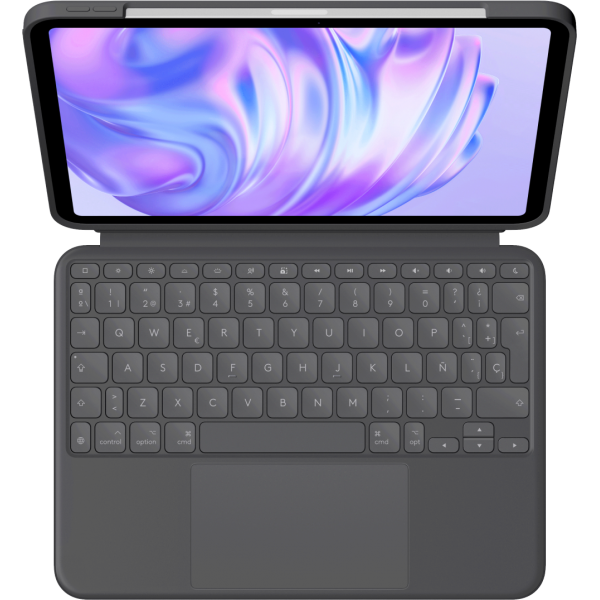 Logitech Combo Touch, Funda con Teclado, iPad Pro 11 Pulgadas (M4)(2024) - Teclado retroiluminado extraíble con Soporte abatible, Escritura cómoda, Modo Multiuso, Disposición QWERTY Espaol - Grafito