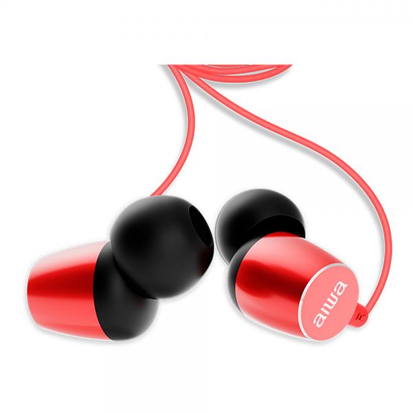 Aiwa ESTM-30RD auricular y casco Auriculares Alámbrico Dentro de oído Llamadas/Música/Deporte/Uso diario Rojo