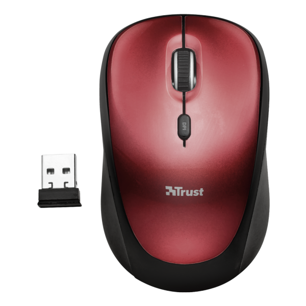 Trust Wireless Mouse Yvi - Granate (sensor Optico De 800 - 1.600 Ppp Reales) (Ratón) Trust