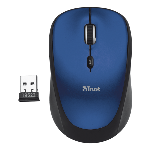 Trust Wireless Mouse Yvi- Blue Brillo (azul) (sensor Optico De 800 - 1.600 Ppp Reales) (Ratón) Trust