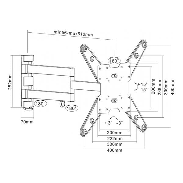 Equip 650105 soporte para TV 139,7 cm (55") Negro