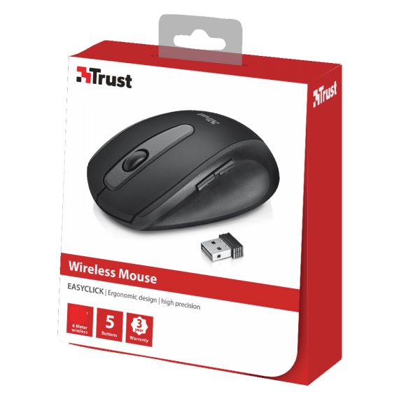 Trust Wireless Optical Mouse Easyclick - Black (sensor Optico De 1.000 Ppp Reales) (Ratón) Trust