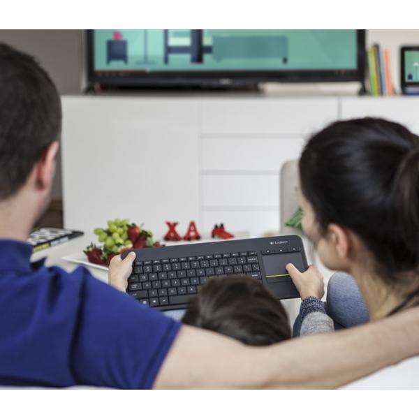 Logitech K400 Plus Tv teclado RF inalámbrico QWERTY Espaol Negro