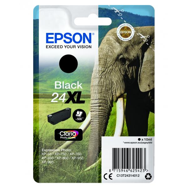 Cartucho tinta epson t243140 negro xl para epson xp - 750 c13t24314010 - elefante