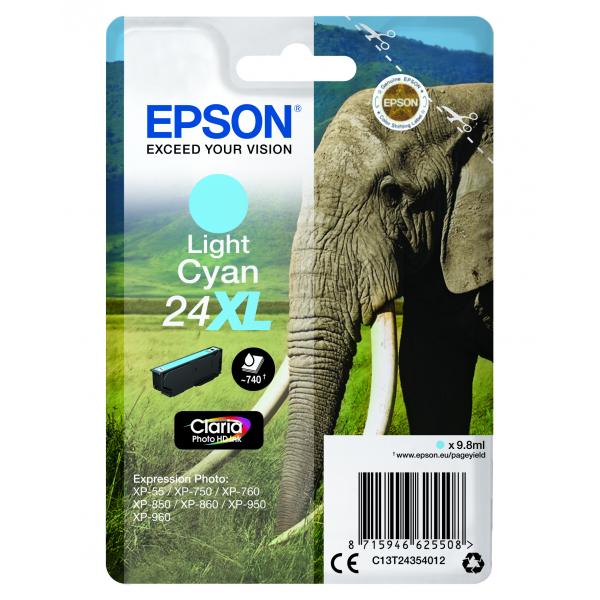 Cartucho tinta epson t243540 cian claro xl xp - 750 c13t24354010 - elefante