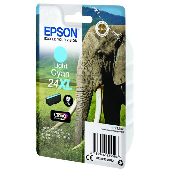 Cartucho tinta epson t243540 cian claro xl xp - 750 c13t24354010 - elefante