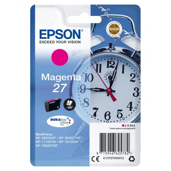 Epson Alarm clock Singlepack Magenta 27 DURABrite Ultra Ink