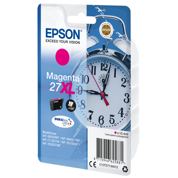 Epson Alarm clock Singlepack Magenta 27XL DURABrite Ultra Ink