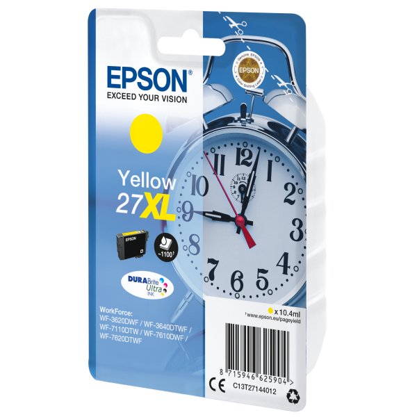 Epson Alarm clock Singlepack Yellow 27XL DURABrite Ultra Ink