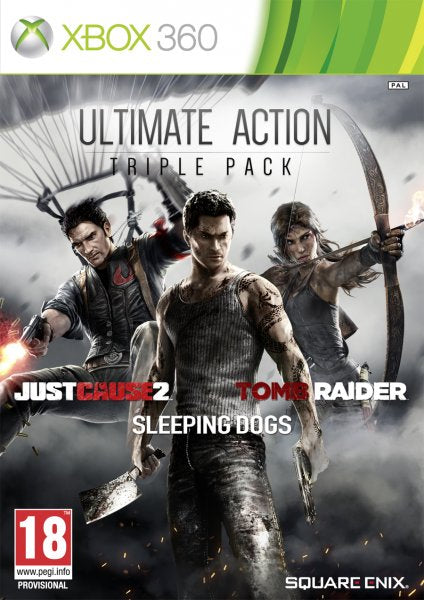 Ultimate Action Triple Pack(just Cause 2/sleeping Dogs/ Tomb Raider) Xbox 360