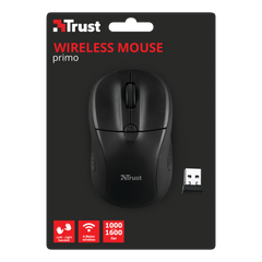 Trust Wireless Mouse Primo - Matte Black (sensor Optico De 1.000 - 1.600 Ppp Reales) (Ratón) Trust