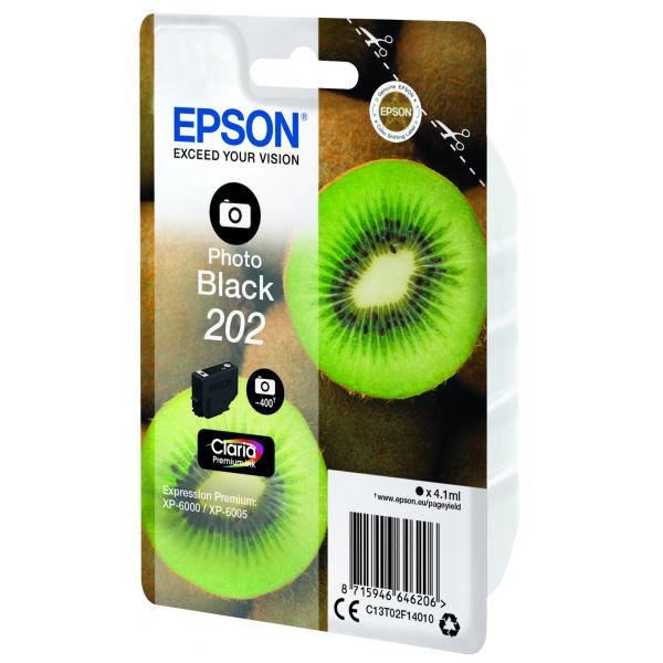 Cartucho tinta epson c13t02f14010 singlepack foto negro 202 claria premium ink xp - 6000 - xp - 6005 - kiwi