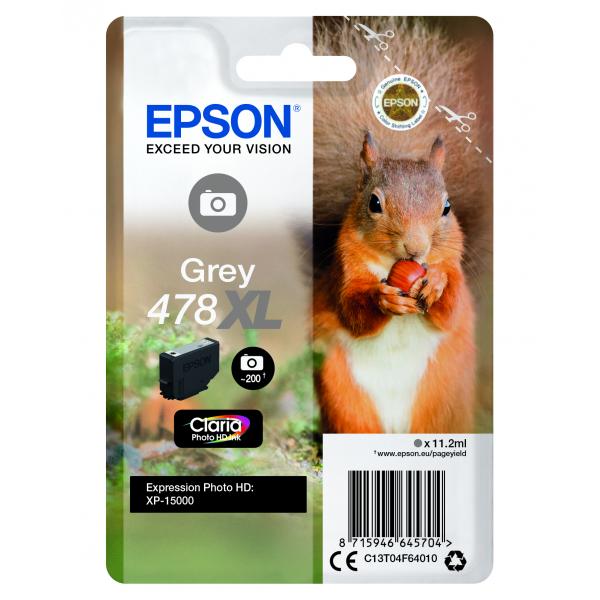 Cartucho tinta epson c13t04f64010 singlepack gris 478xl claria photo hd ink