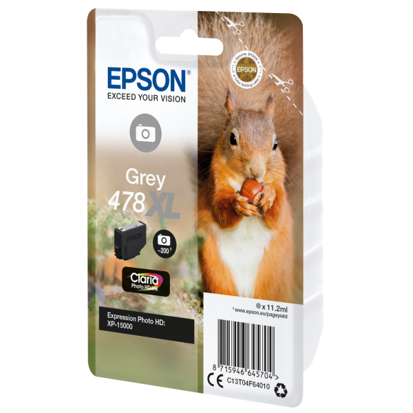 Cartucho tinta epson c13t04f64010 singlepack gris 478xl claria photo hd ink