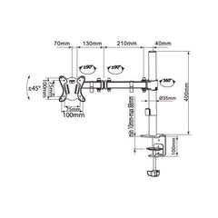 Equip Soporte de escritorio articulado para monitor de 13"-27