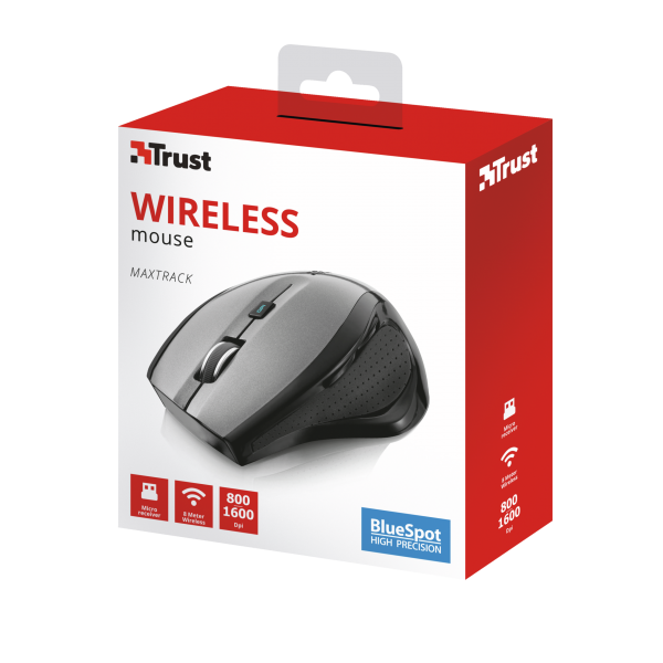 Trust Wireless Mouse Maxtrack - Black/grey (sensor Optico De 800 - 1.600 Ppp Reales) (Ratón) Trust