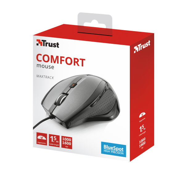 Trust Comfort Mouse Maxtrack (sensor Optico De 1000 - 1.600 Ppp Reales) (Ratón) Trust