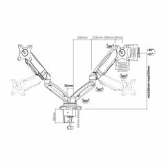 Aisens DT27TSR-045 soporte para monitor 81,3 cm (32") Negro Escritorio