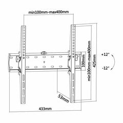 Aisens WT55T-015 soporte para TV 81,3 cm (32") Negro