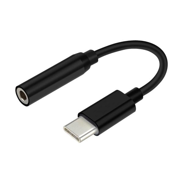 Aisens Conversor USB C a Audio 384KHz, USB C/M - jack 3.5/H, negro, 15 cm