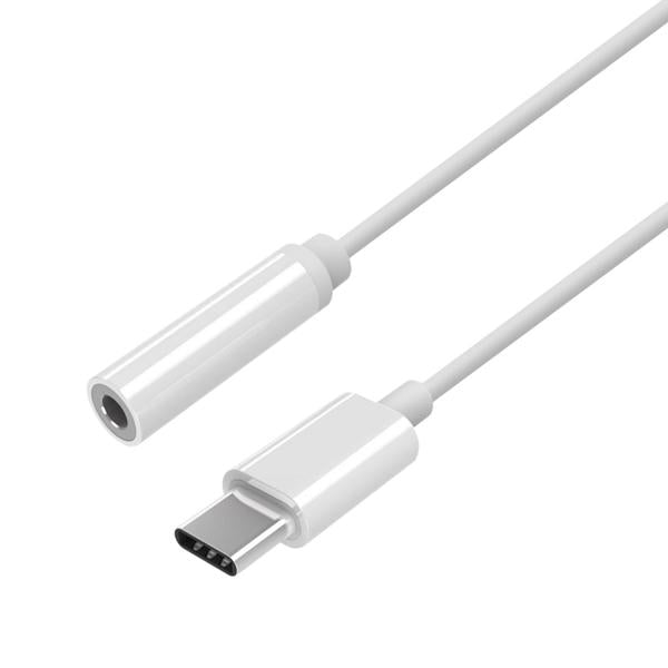 Aisens Conversor USB-C a audio estilo Apple, USB-C/M-Jack 3.5/H, Blanco, 15 cm