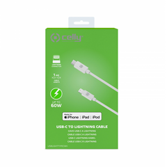 Celly USBLIGHTTYPECWH cable de teléfono móvil Blanco USB C Lightning 1 m