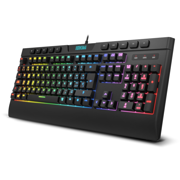 Krom Kalyos teclado Ratón incluido Juego USB Negro