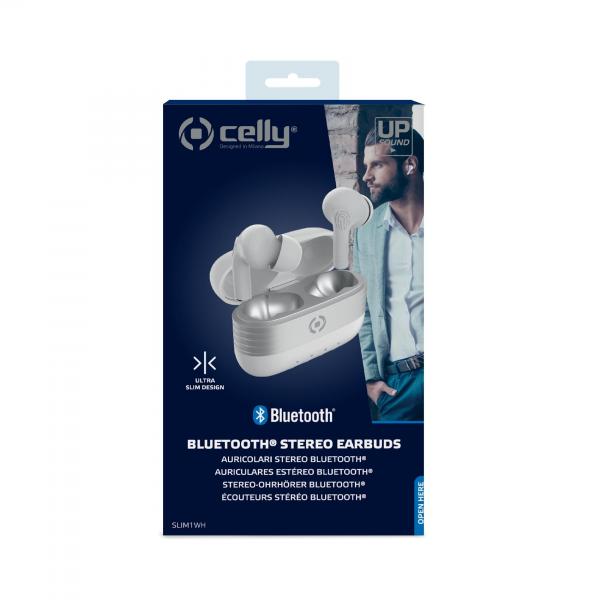 Celly Slim1 Auriculares Inalámbrico Dentro de oído Llamadas/Música Bluetooth Blanco