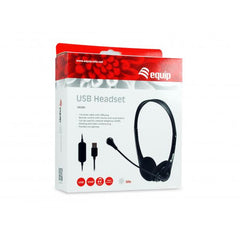 Equip 245305 auricular y casco Auriculares Alámbrico Diadema Oficina/Centro de llamadas USB tipo A Negro