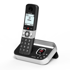 Alcatel F890 Teléfono DECT Identificador de llamadas Negro, Plata