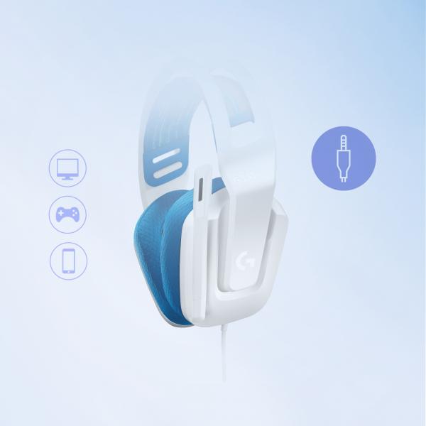 Auriculares con microfono logitech g g335 gaming jack 3.5mm blanco