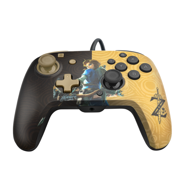 Pdp Faceoff Deluxe + Audio Wired Controller Zelda Breath Of The Wild Negro/oro (Switch Mando) Pdp