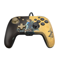 Pdp Faceoff Deluxe + Audio Wired Controller Zelda Breath Of The Wild Negro/oro (Switch Mando) Pdp