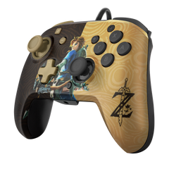 Pdp Faceoff Deluxe + Audio Wired Controller Zelda Breath Of The Wild Negro/oro (Switch Mando) Pdp