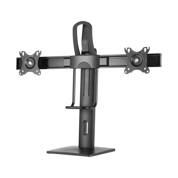 Aisens Soporte De Mesa Pro Contrapeso Giratorio E Inclinable Para 2 Monitores 6kg De 17-27, Negro