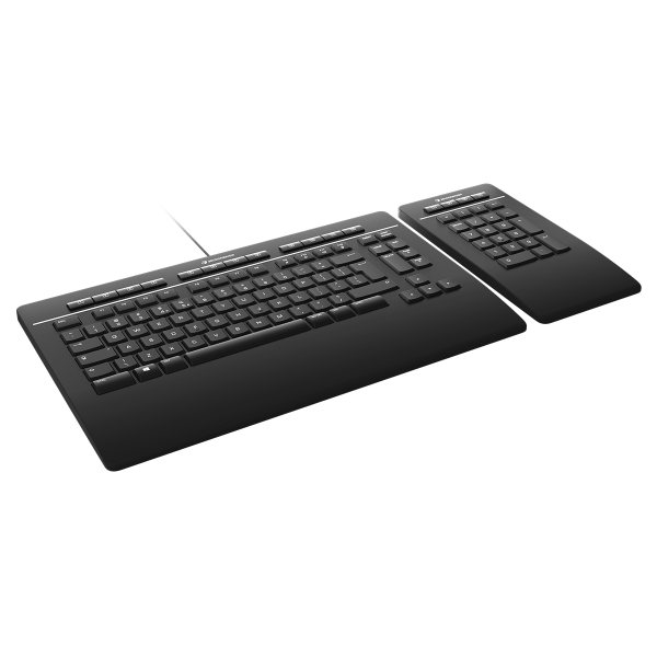 3dconnexion Keyboard Pro with Numpad teclado Oficina USB Negro