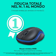 Logitech M185 ratón Oficina Ambidextro RF inalámbrico ptico 1000 DPI