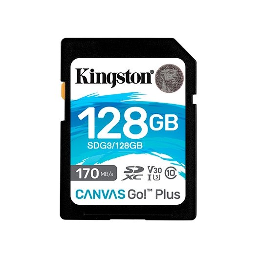 Tarjeta memoria sdxc 128gb kingston canvas go uhs - i cl10 r: 170mb - s w:90mb - s