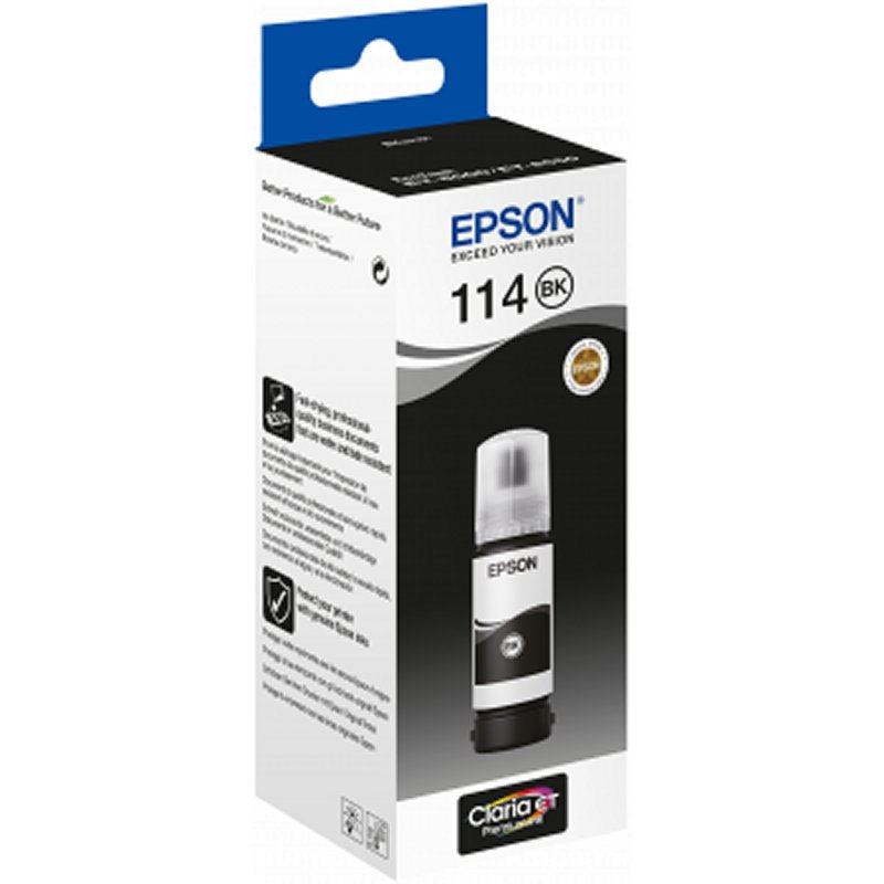 Botella tinta epson ecotank 114 negro 70ml