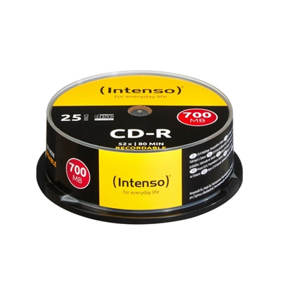 Tarrina de cd - r virgenes intenso 700mb - 80 min 25 unidades