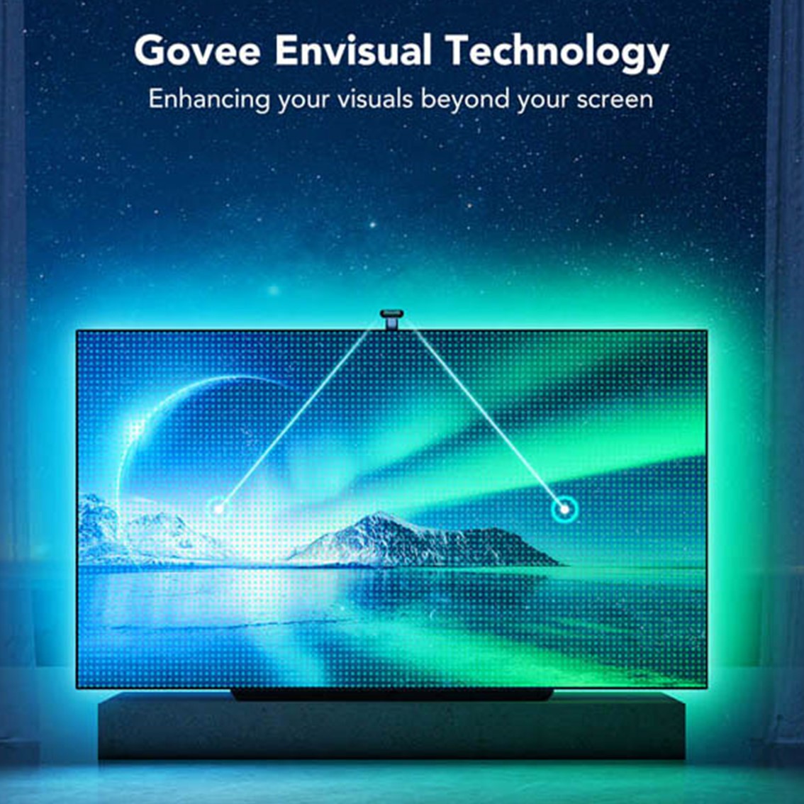 Tira led govee envisual tv backlight t2 h605c 55 pulgadas - 65 pulgadas - rgbic - 4 modos - doble camara - hasta 5 dispositivos