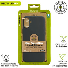 Funda muvit recycletek liquid silicone para apple iphone 16 negra