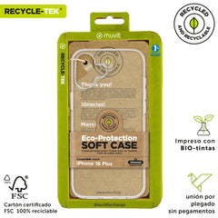 Funda muvit recycletek para apple iphone 16 plus transparente