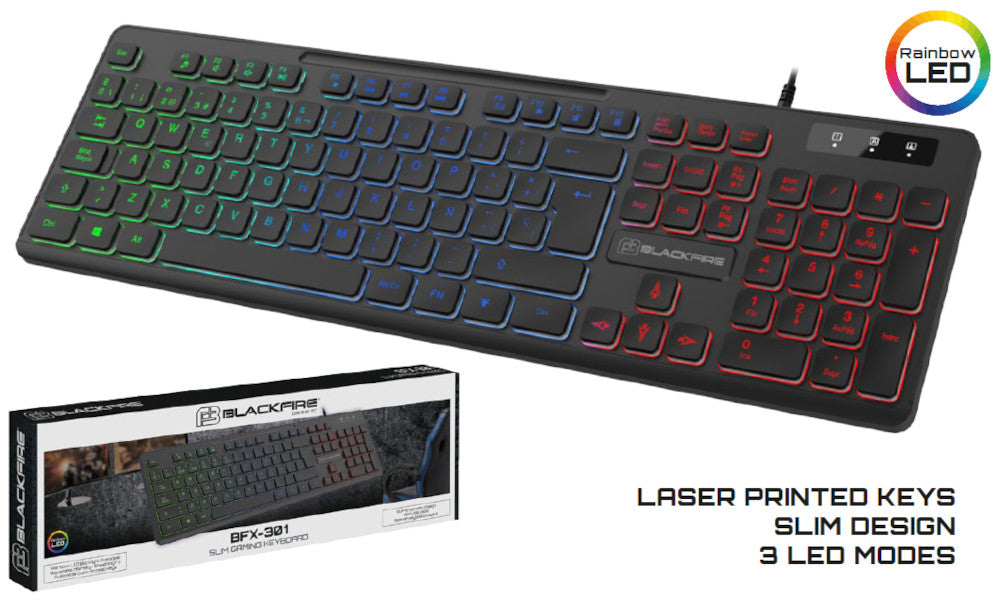 Blackfire Gaming Keyboard Slim Bfx-301 (xp/vista/7/8/10/mac) (Teclado) Blackfire