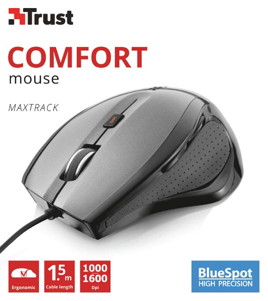 Trust Comfort Mouse Maxtrack (sensor Optico De 1000 - 1.600 Ppp Reales) (Ratón) Trust