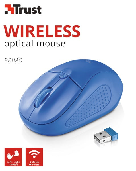 Trust Wireless Mouse Primo Blue (azul) (sensor Optico De 1.000 - 1.600 Ppp Reales) (Ratón) Trust